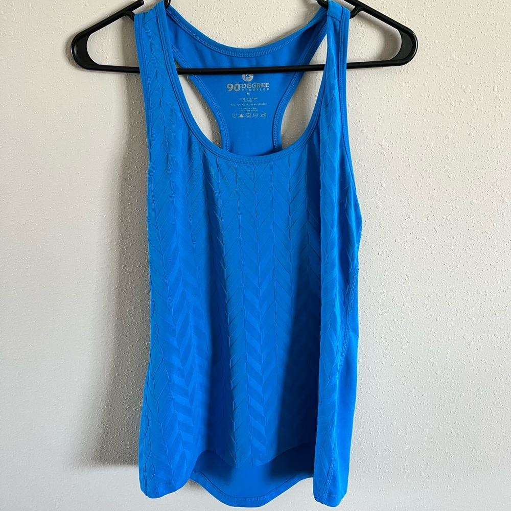 90 degrees by reflex blue chevron patterned racerback tank top size medium